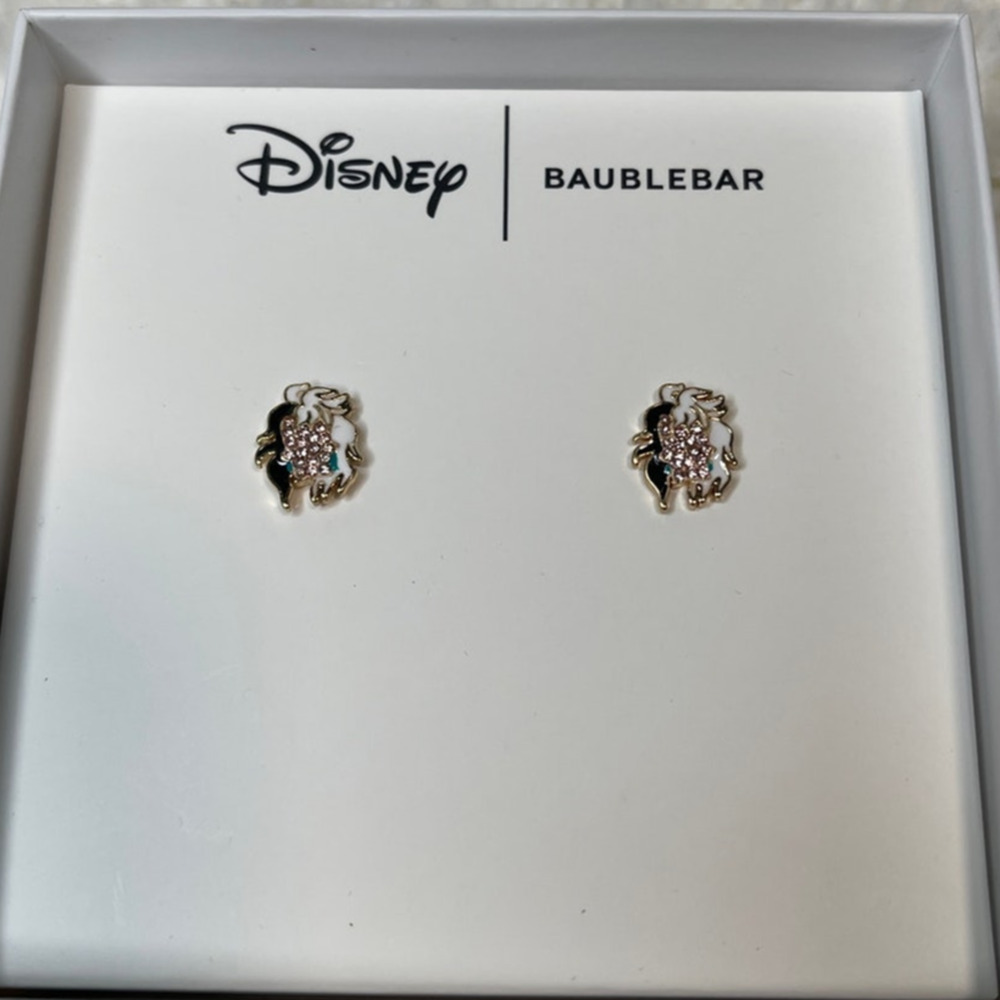 Disney Baublebar Cruella De Vil Stud Earrings NEW Disney Villain 101 Dalmatians